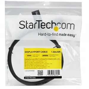 Startech CDP2DPMM6B 6ft1.8m Usb C To Displayport 1.2 Cable 4k 60hz - U