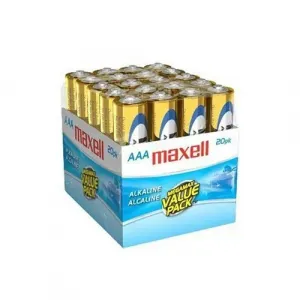 Maxell 723849 Alkaline Batteries, Lr03 20mp, Aaa Cell, 20pk