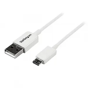 Startech USBPAUB50CMW 0.5m White Micro Usb Cable - A To Micro B - Char