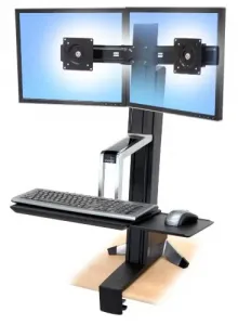 Ergotron 33-341-200 Workfit-s,dual Monitor Sit-stand Workstation (blac