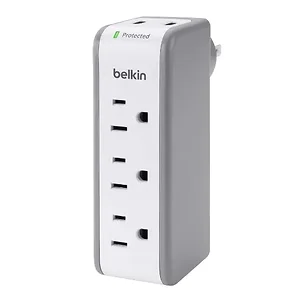 BST300BG | Belkin 3-Outlet Mini Surge Protector with USB