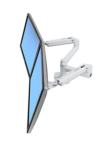 Ergotron 45-491-216 Lx Dual Side-by-side Arm (white).fully Adjustable 