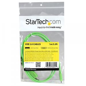 Startech XQ7249 .com 1m Green Mobile Charge Sync Usb To Slim Micro Usb