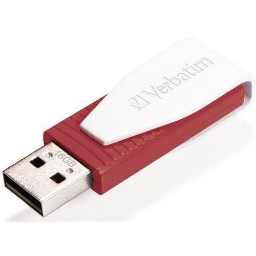 Verbatim 49814 Store 'n' Go Swivel Usb Flash Drive, , 16gb, Red, Taa