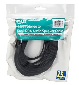 Qvs CC399-12 12ft 3.5mm Mini-stereo Male To