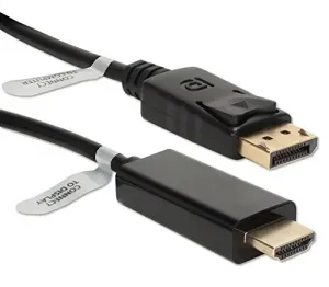 Qvs DPHD-03 3ft Displayport To Hdmi Cable For Streaming And Gaming