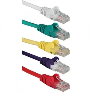 Qvs CC5-01RP 5pk 1ft Cat5e Multi-clr