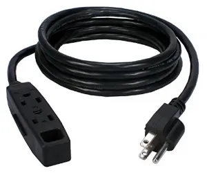 Qvs PC3PX-06-3PK 3-pack 6ft 3-prong Power Extension Cords