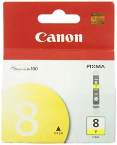 Original Canon CLI8Y Cli-8y Ink Cartridge - Inkjet - Yellow - 1 Each