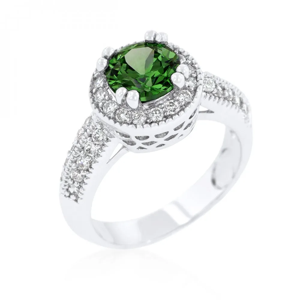 Icon J10418 Emerald Halo Engagement Ring (size: 06) R08226r-c40-06