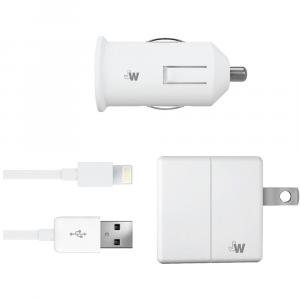 Just 705954200024 Car And Home Charger Combo For Iphone 567 - White