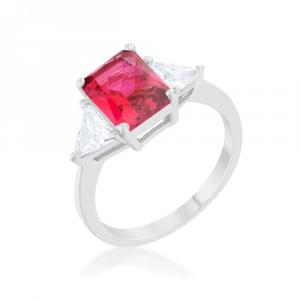 Icon J12097 Classic Fuchsia Rhodium Engagement Ring (size: 07) R08451r