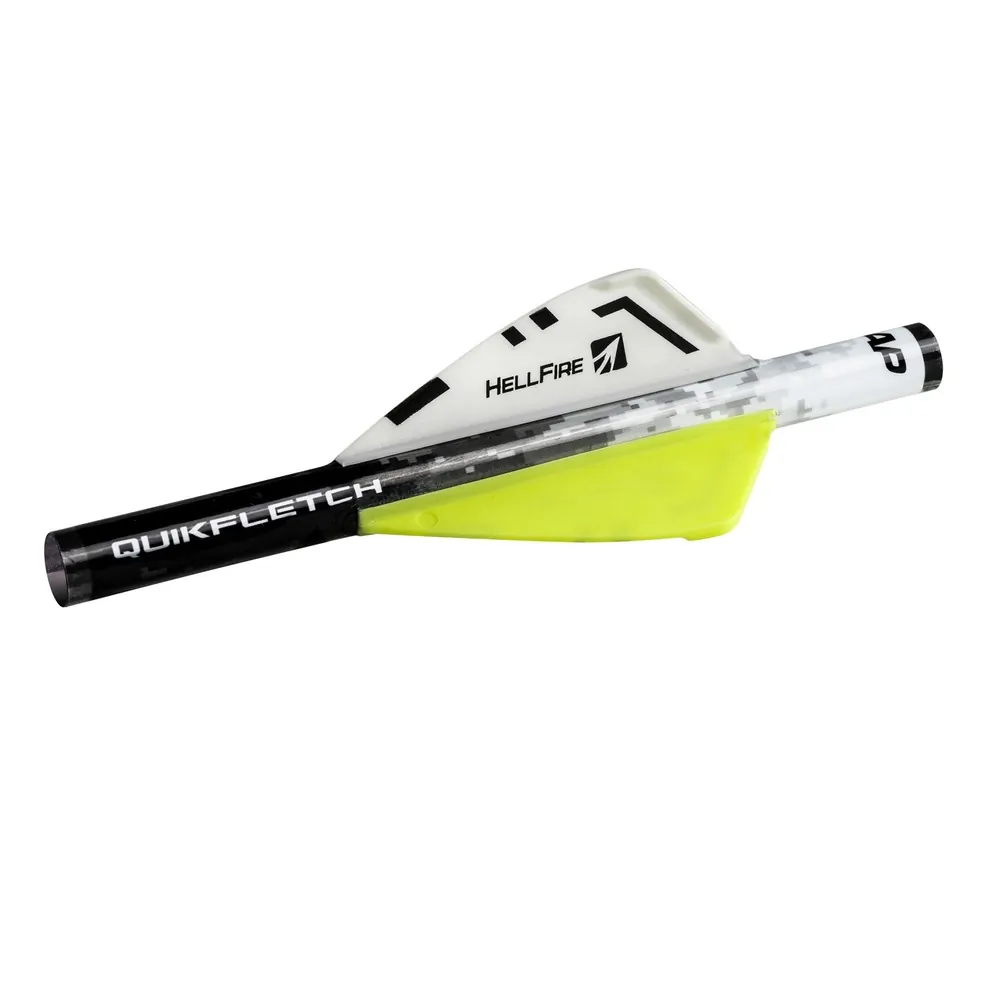 Nap 60-033 Quikfletch 2in Hellfire  -6 Pack Whiteyellowyellow