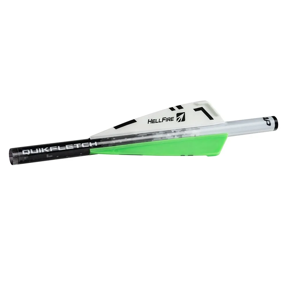 Nap 60-012 Quikfletch 3in Hellfire Xbow - 6 Pack Whitegreengreen