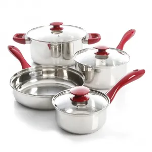 Sunbeam 104428.07 Crawford 7 Pc Cookware Set Silver Mirror Polished Ba