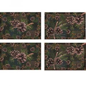 Rivers 1661 Pinecones Cotton Placemats - Set Of 4