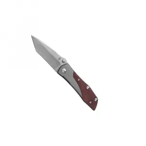 Kizer KI3303 Folding Blade 3.5in-red G10 Handle-plain Edge