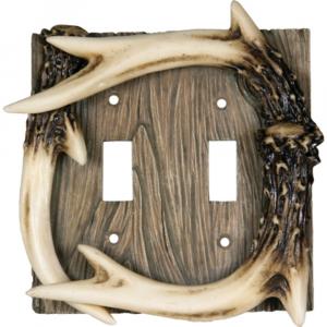 Rivers 552 Deer Antler Double Switch Cover Plate