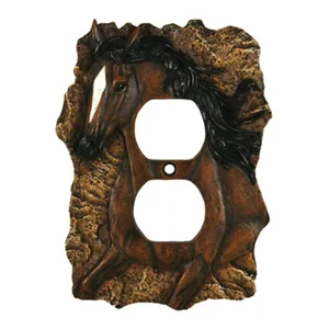 661 | Rivers Edge Hand-Painted Horse Receptacle Cover by