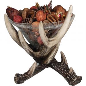 Rivers 773 10in X 10in Deer Antler Glass Dish