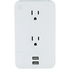 Ge 31706 2-Outlet Wall Tap with 2 USB Charging Ports