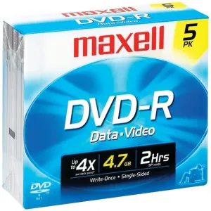 Maxell 638002 (r)  4.7gb 120-minute Dvd-rs (5 Pk)