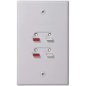 Rca AH300WHR Wall Plate for Stereo Speaker Wire (White)