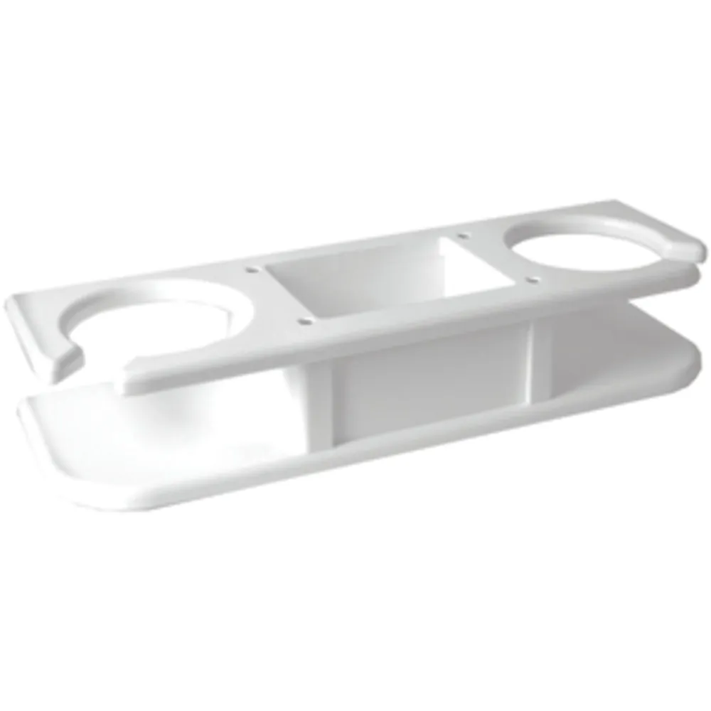 Taco P01-2000W Taco 2-drink Poly Cup Holder Wcatch-all - White