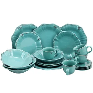 ELM-FLEURDELYS-TURQUOISE | Elama Fleur De Lys 20-Piece