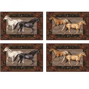 Rivers 1662 Horses 4-piece Cotton Placemat Set