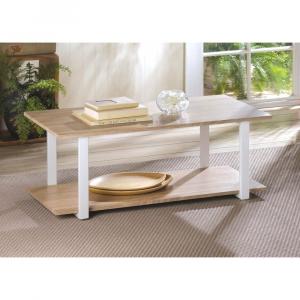 Accent 10016090 Modern Light Wood And White Coffee Table