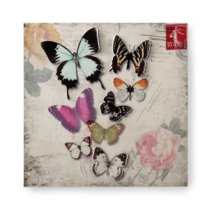 Accent 10017431 Stamp Butterfly Tin Wall Art