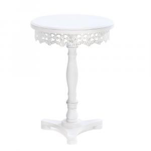 Accent 15090 White Shabby Elegance Pedestal Table 100