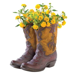 38447 | Summerfield Terrace Rustic Cowboy Boots Planter for