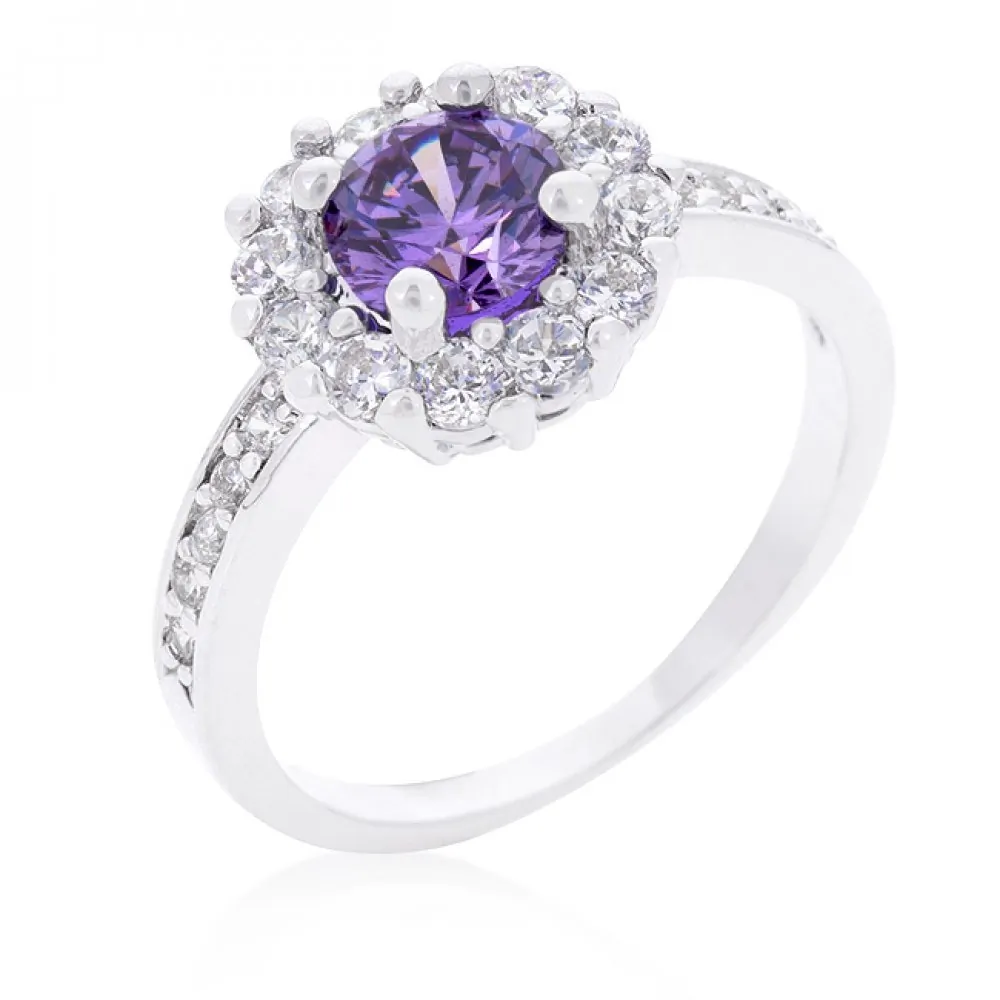 Icon J10028 Lavender Halo Engagement Ring (size: 06) R08347r-c22-06