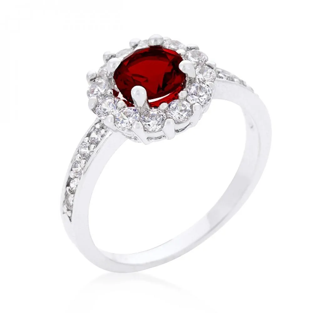 Icon J10074 Garnet Halo Engagement Ring (size: 10) R08347r-c13-10