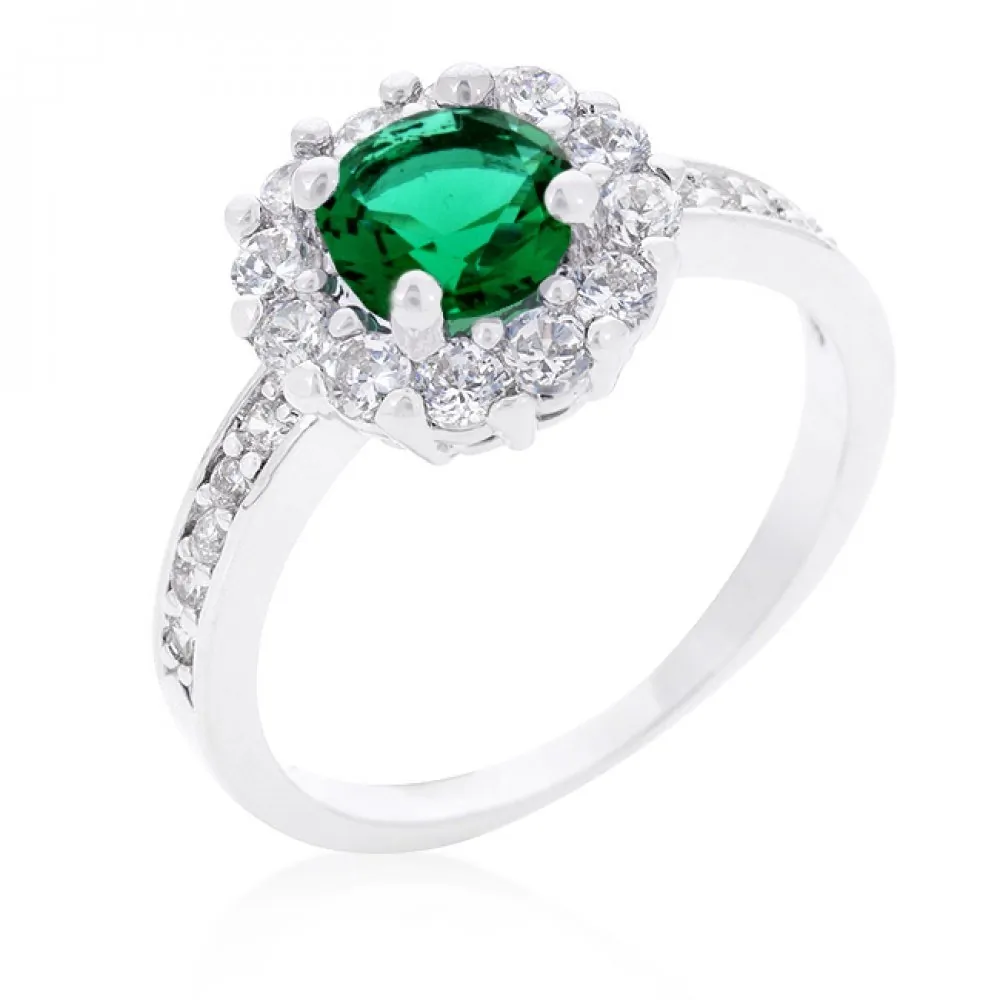 Icon J10106 Bella Birthstone Engagement Ring In Green (size: 07) R0834