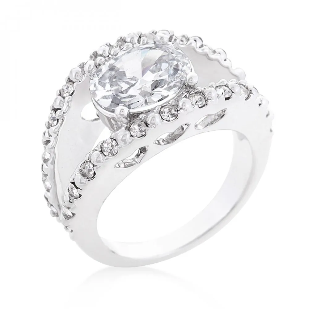 Icon J10160 Clear Split Band Engagement Ring (size: 05) R08356r-c01-05