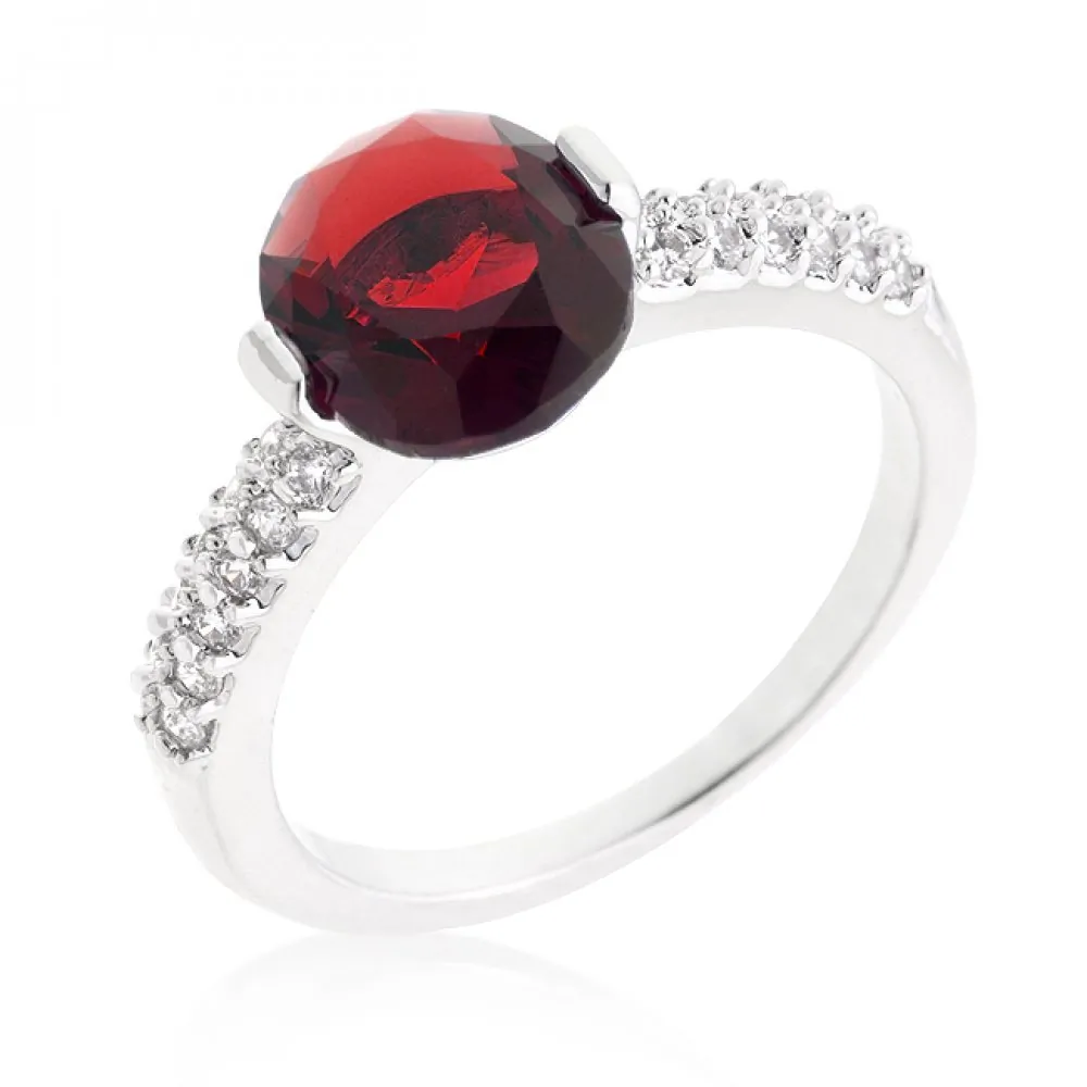 Icon J10258 Red Oval Cubic Zirconia Engagement Ring (size: 05) R08350r