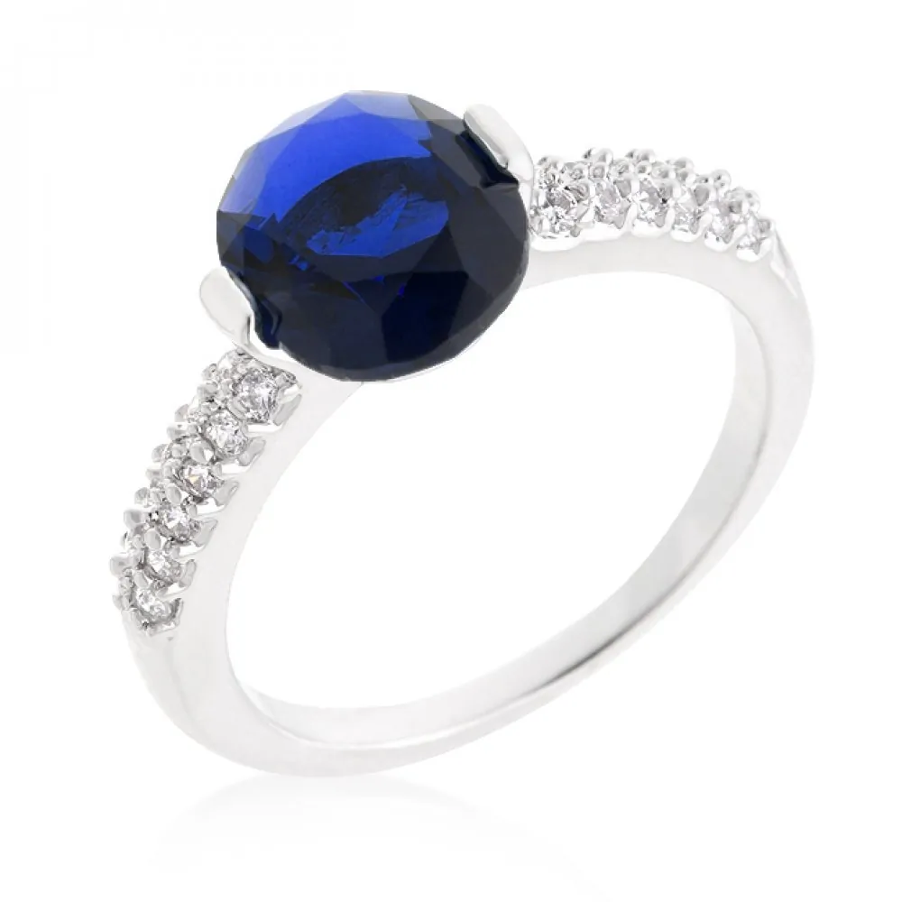 Icon J10268 Blue Oval Cubic Zirconia Engagement Ring (size: 08) R08350