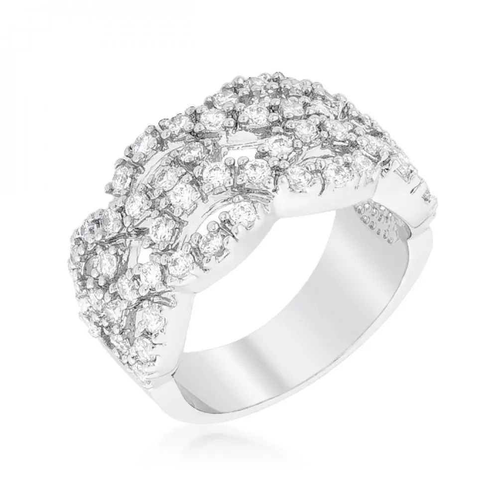 Icon J10467 Braided Cz Cocktail Ring (size: 06) R08321r-c01-06