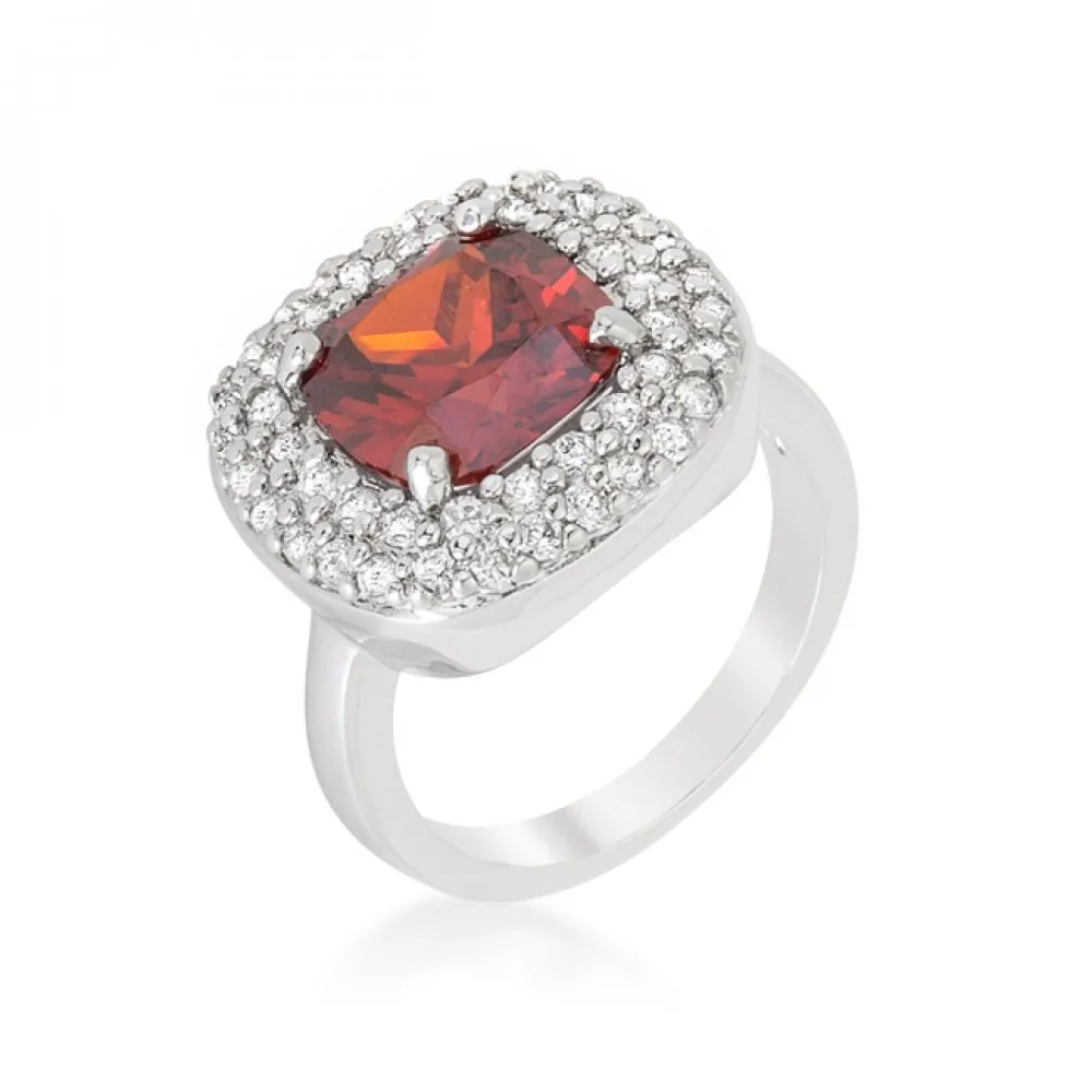 Icon J10901 Micropave Red Bridal Cocktail Ring (size: 10) R08378r-c13-