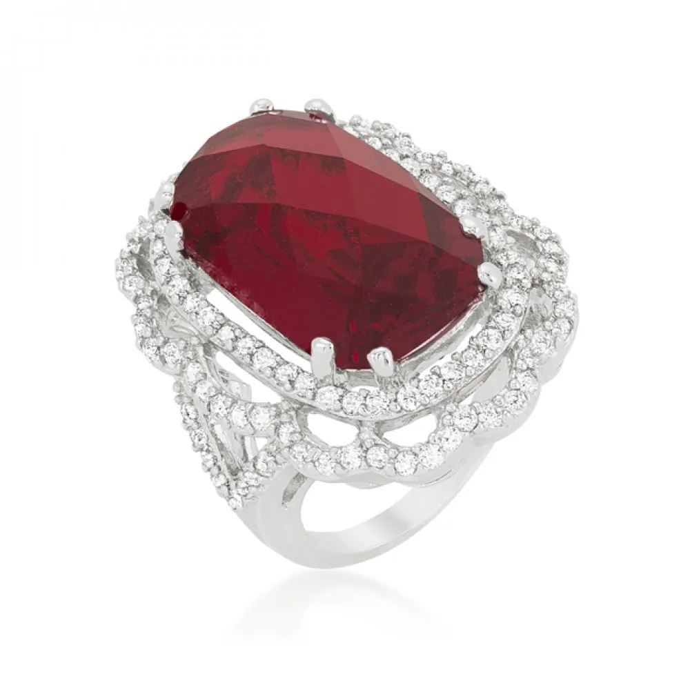 Icon J10988 Red Cocktail Crest Ring (size: 06) R08379r-c13-06