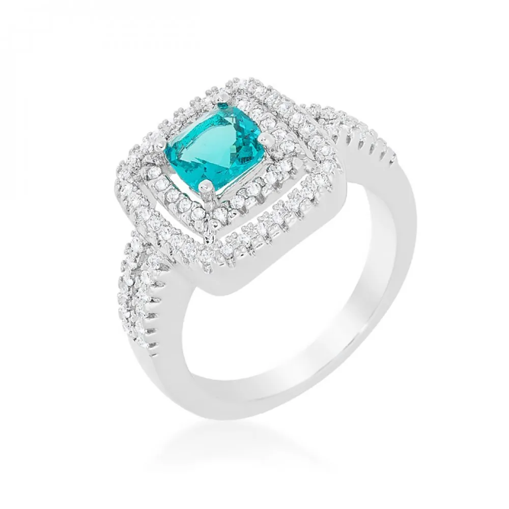 Icon J11378 Micro-pave Aqua Vintage Ring (size: 05) R08395r-c32-05