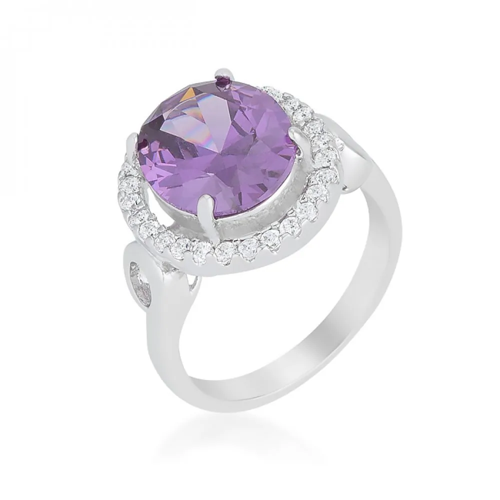 Icon J11394 Amethyst Halo Cocktail Ring (size: 07) R08386r-c20-07