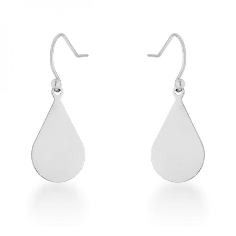 Icon J11847 Karla Rhodium Stainless Steel Teardrop Earrings E01881rv-v