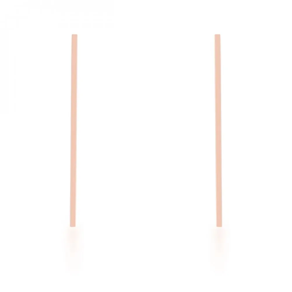 Icon J11850 Carolee Rose Gold Stainless Steel Long Line Drop Earrings 