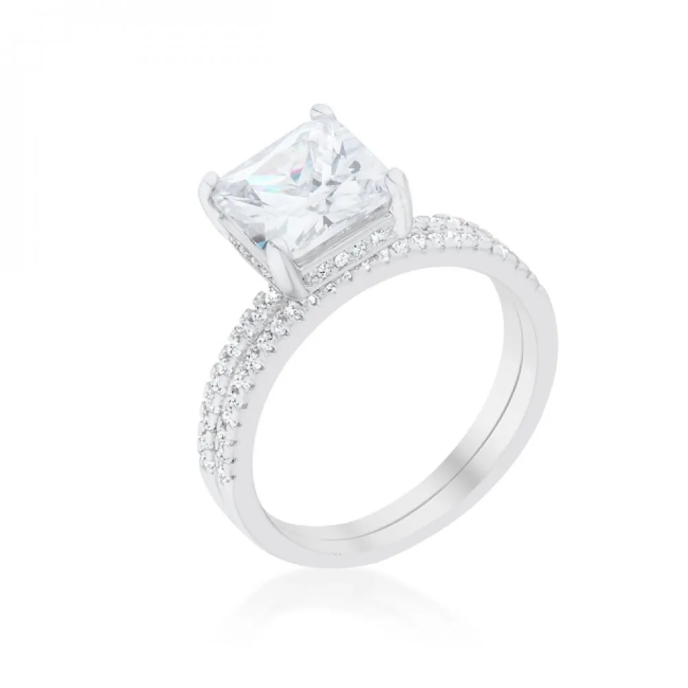 Icon J11913 Princess Solitaire Wedding Set Ring (size: 05) R08444r-c01