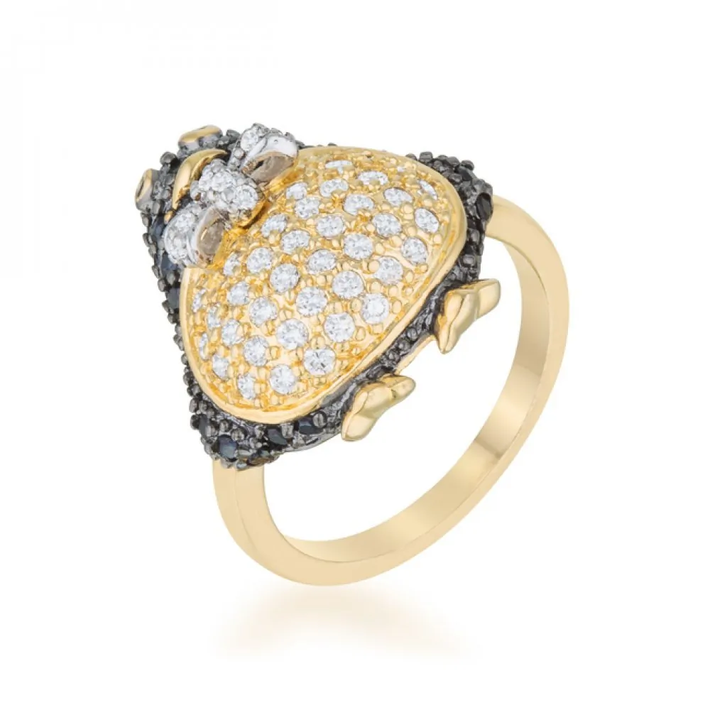 Icon J11979 Jet Black Cubic Zirconia Penguin Fashion Ring (size: 08) R