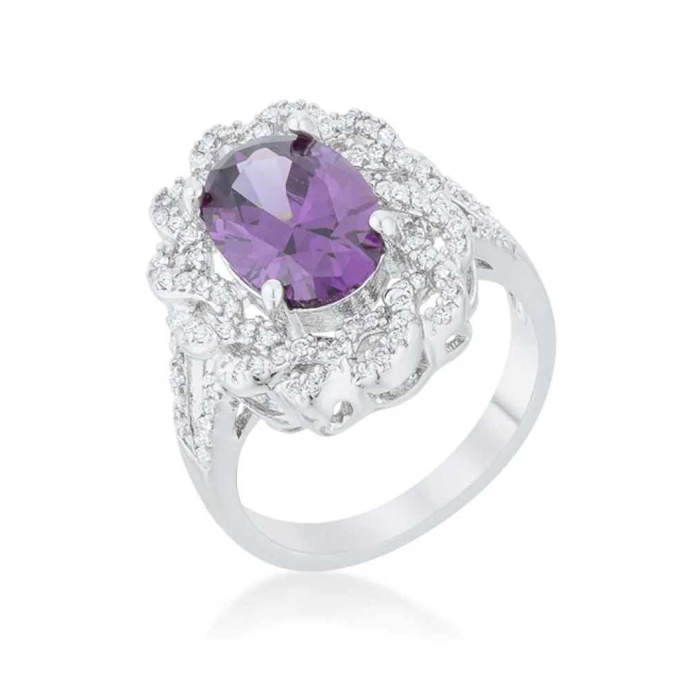 Icon J11984 Amethyst Oval Classic Ring (size: 06) R08449r-c20-06